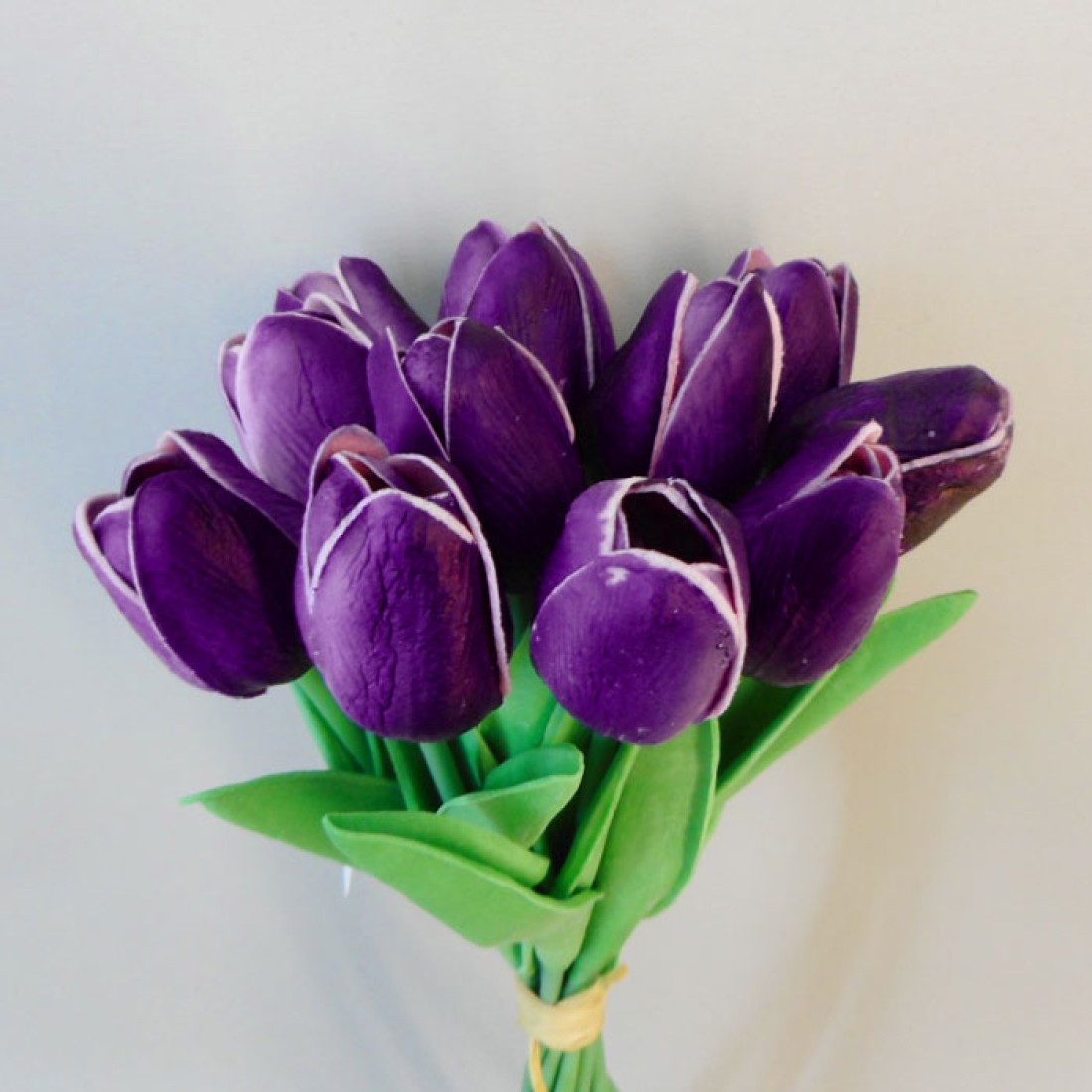 Artificial Tulips Bunch Aubergine Purple 36cm Artificial Flowers